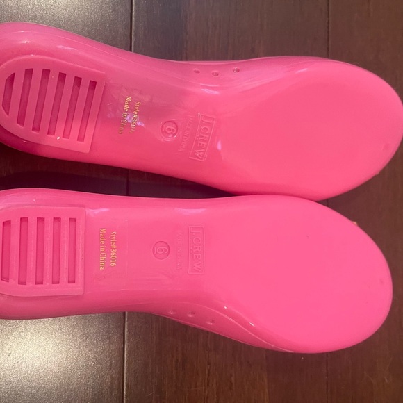 nwot/nwob J. Crew Factory Rainy Day Ballet Flats Pink & Orange jelly bow Flats 6 - Picture 12 of 14